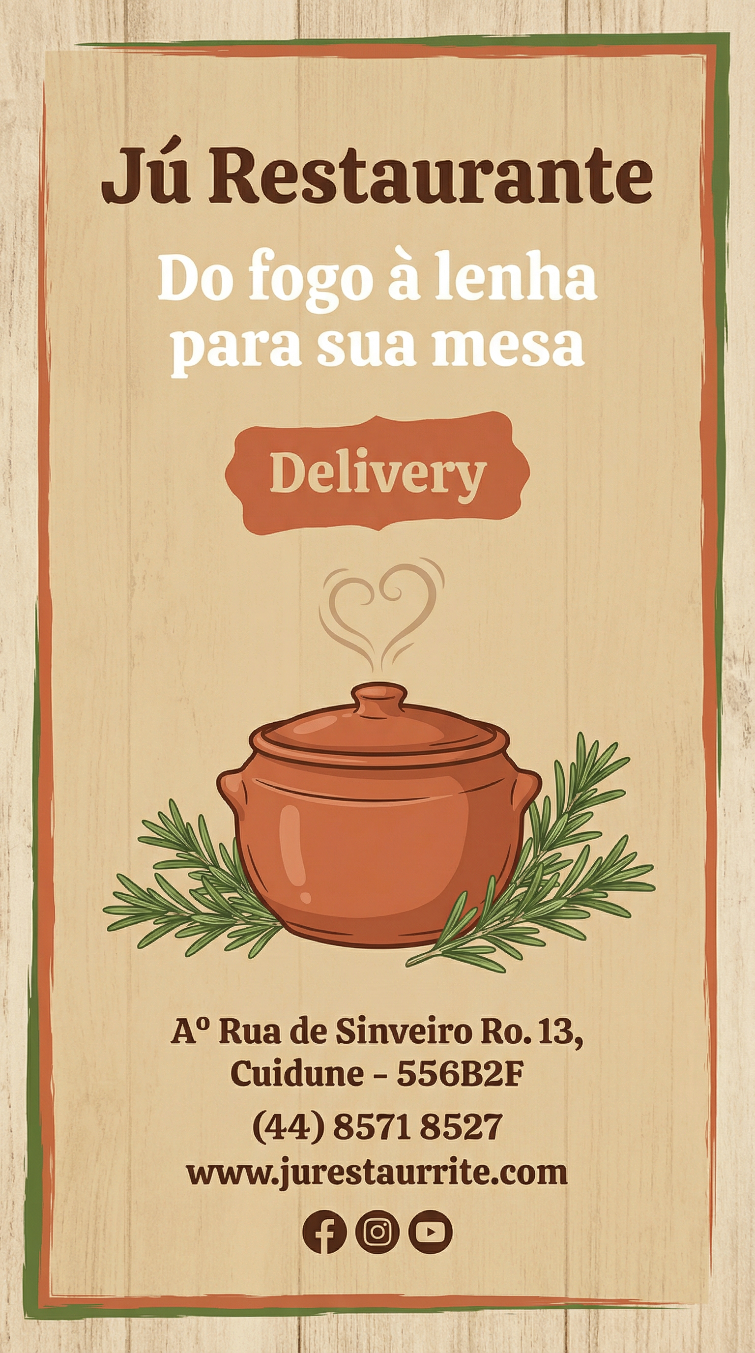 Cartão de Visita para Restaurante